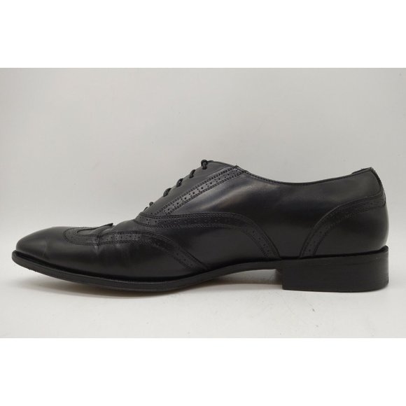 Salvatore Ferragamo Black Leather Wingtip Lace Up Oxfords Shoes Men\'s 9.5 EE main image 9